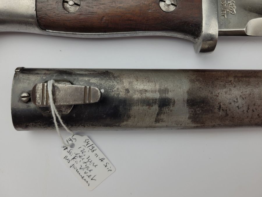 Baïonnette 84/98 2°type SCIE – Erfurt + Heller- RÉGIMENTÉE WEIMAR – Rare 1ière FABRICATION – Excellent état, image 5 sur 14