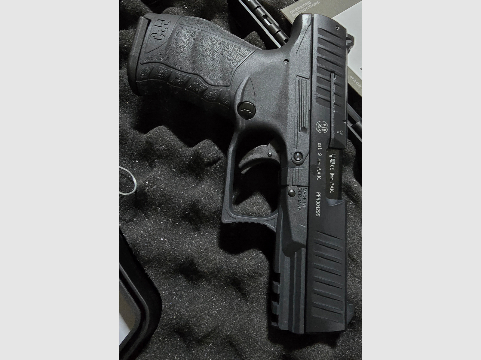 Walther PPQ Tungsten Gray Cerakote 9mm PAK blank firing