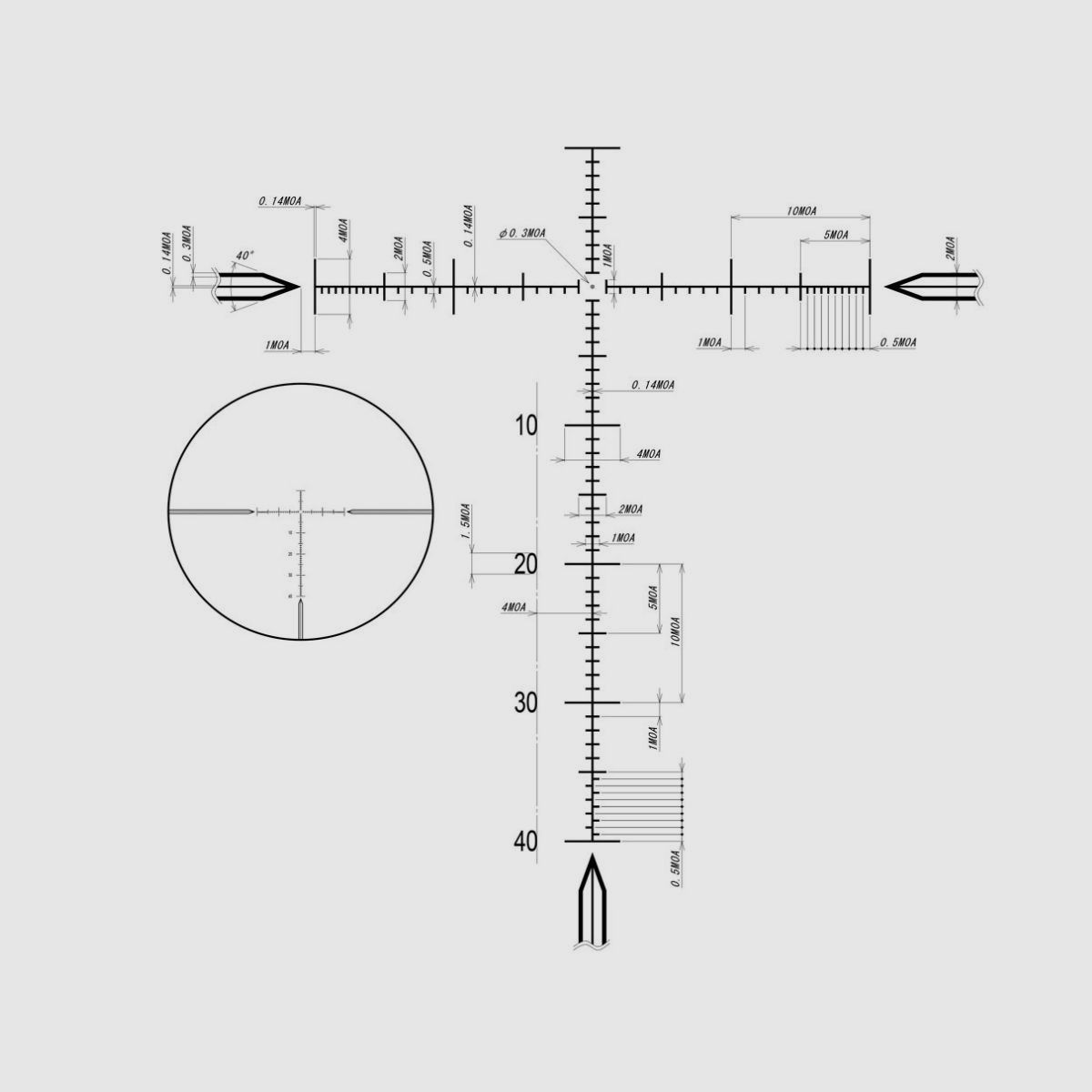 DDoptics DDMP V10 4-40×50 MOA, afbeelding 3 van 4