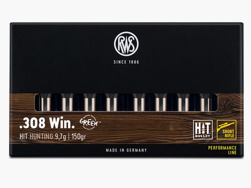 RWS 2406615 cartucce .308 Win. HIT Short Rifle 9,7g 150grs. Senza piombo