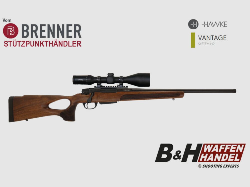 Brenner Komplettpaket: Brenner BR20 Lochschaft mit Hawke Vantage 3-12x56