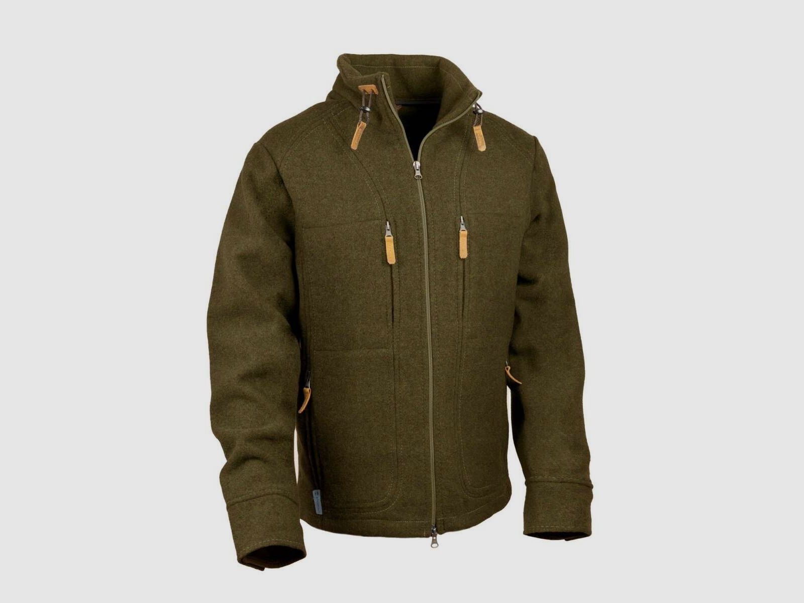 STEINKAUZ Chaqueta suave de loden "Kragenhuber" - Verde musgo L (52)