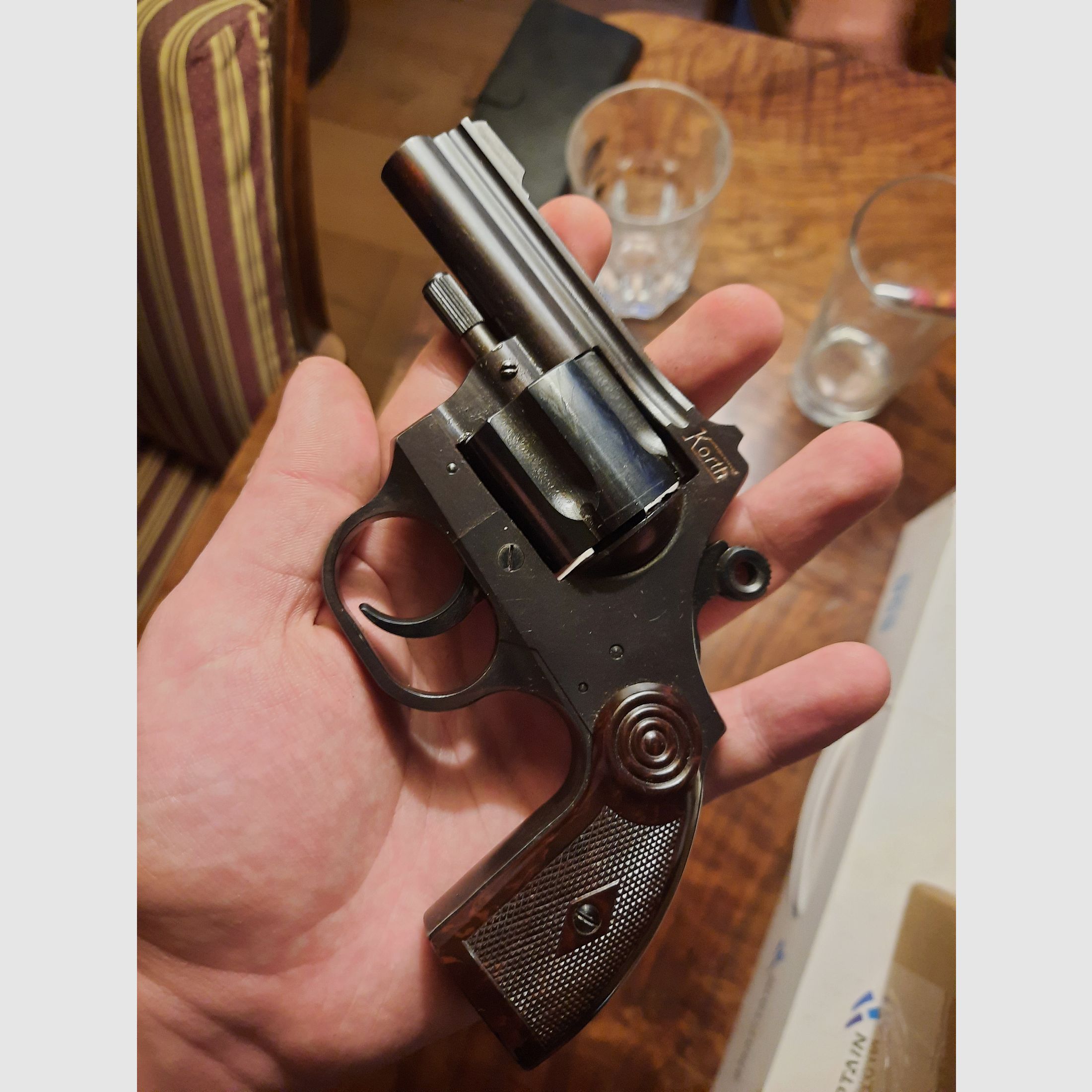 Blank firing / gas revolver Willi Korth, .380 R, very rare collector's item