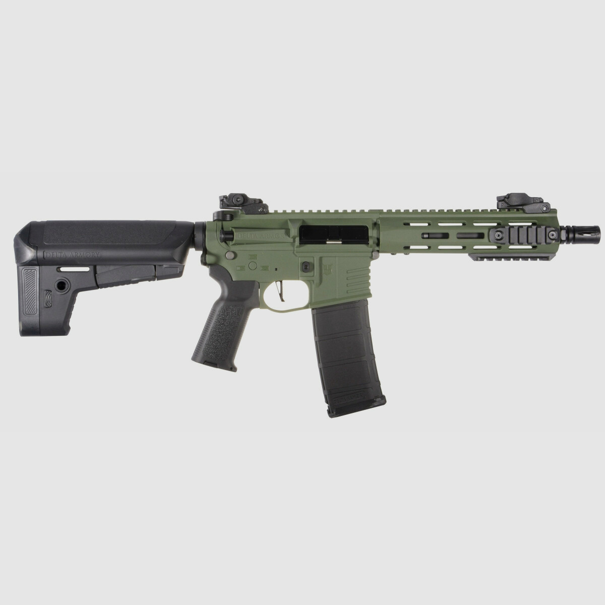 M4 AR15 M-LOK 8 Zoll CHARLIE Oliv S-AEG Airsoft Gewehr Frei ab 18 Jahren | Delta Armory