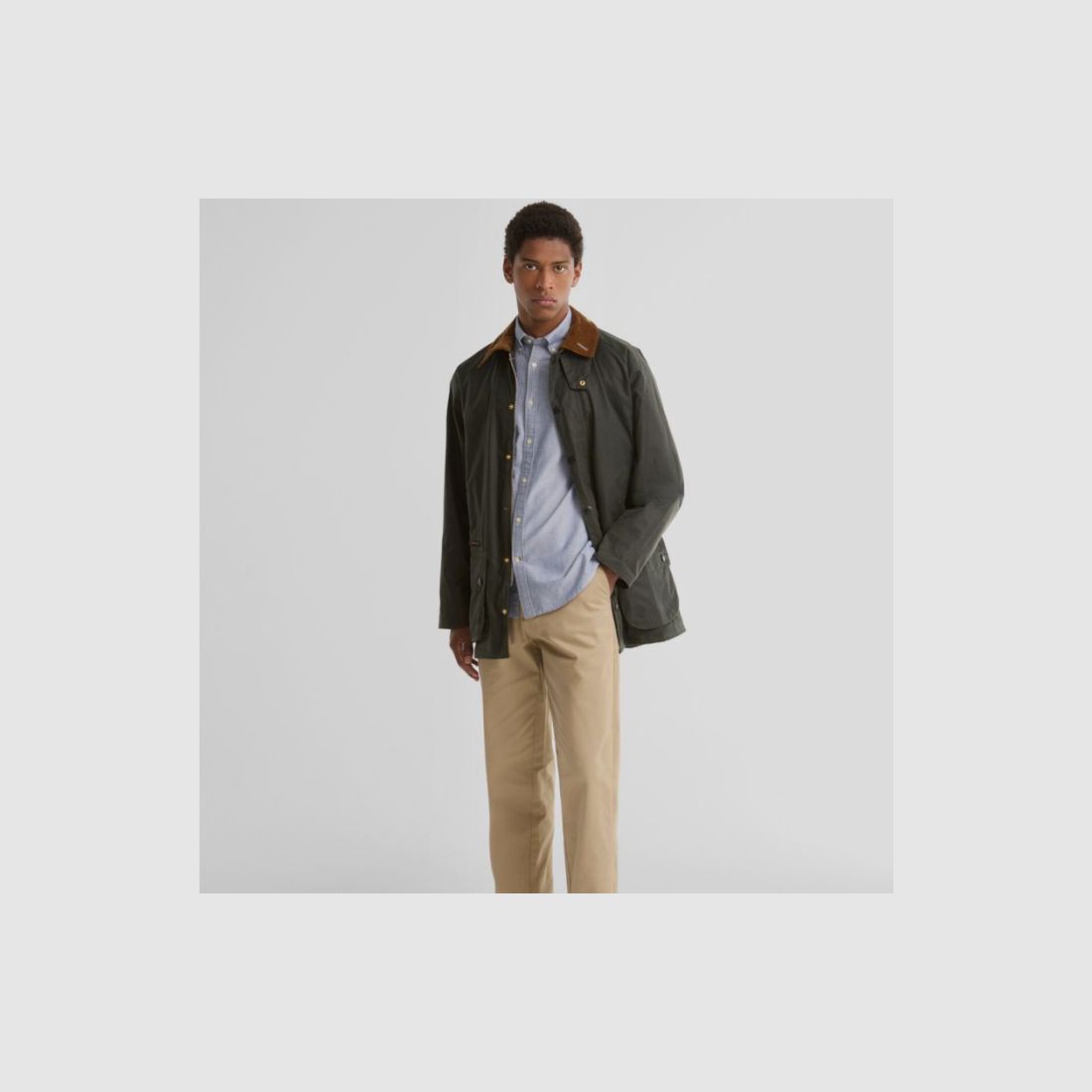 Barbour H-Jacke Beaufort Icons Wax | sage, Bild 3 von 10