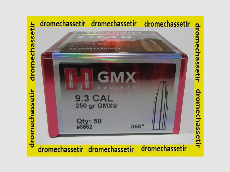 scatola di 50 proiettili Hornady GMX cal 9,3 peso 250 grani rif 3562