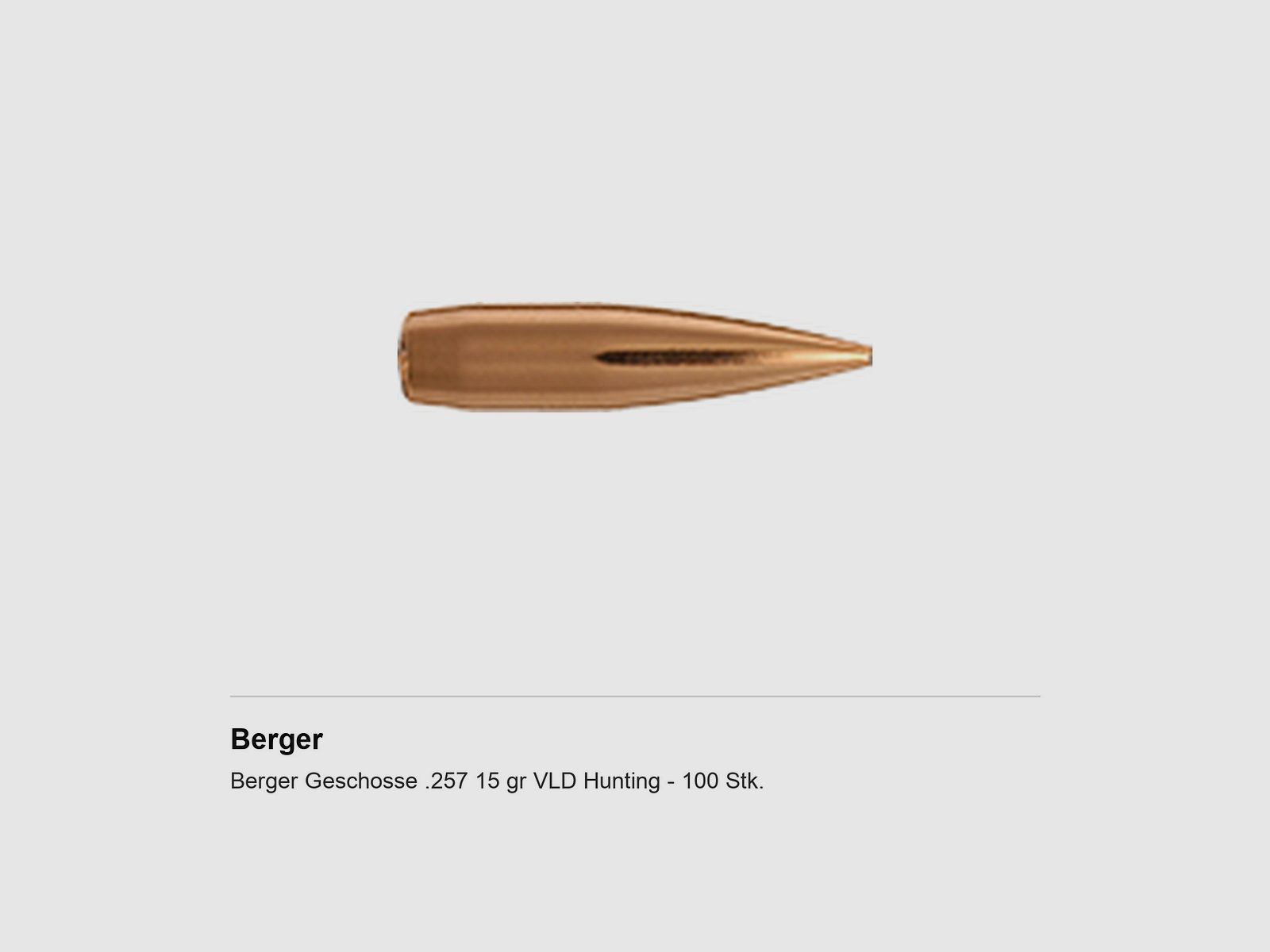 Berger Geschosse .257 15 gr VLD Hunting – 100 Stk.