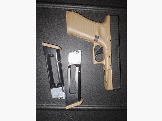 Glock 17 Gen. 5 Metallschlitt- en CO2BB 6mm BB schwarz/coyote 