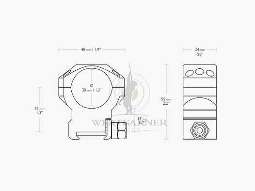 Hawke Tactical Ring Montagen Weaver 30mm hoch