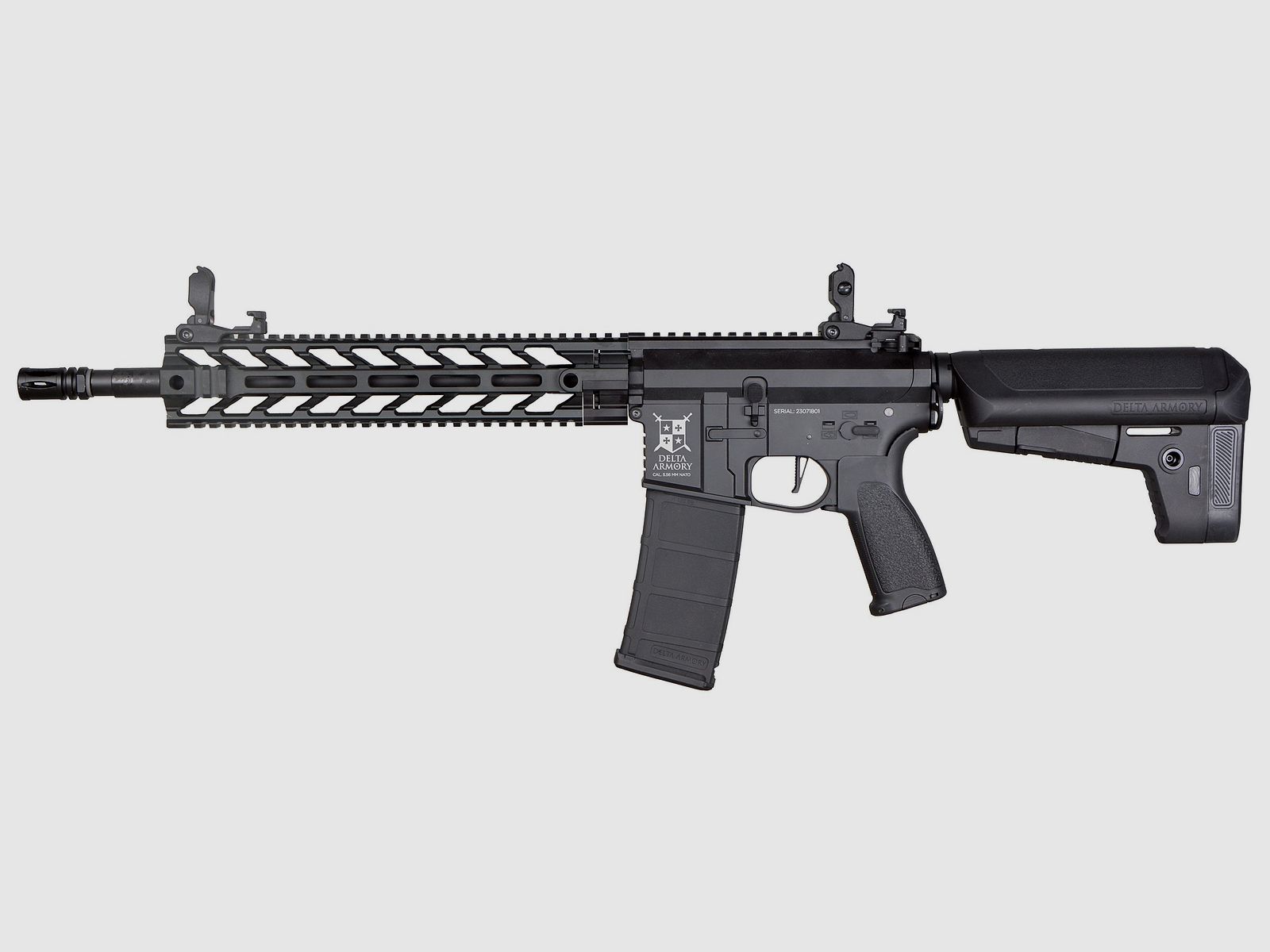 AR15 M-Lok Long BRAVO Delta Armory Schwarz S-AEG Airsoft Gewehr Frei ab 18 Jahren