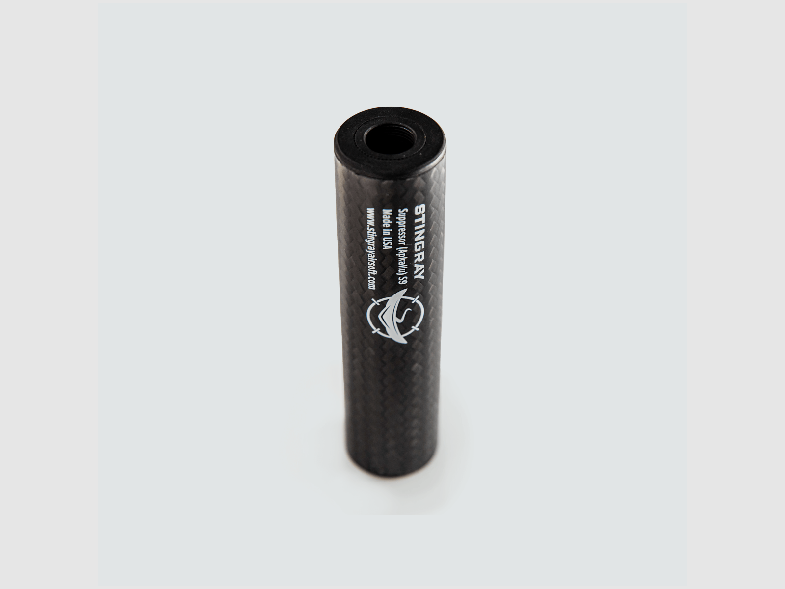 Stingray APKALLU S9 Silenciador de Airsoft de Fibra de Carbono con Reducción de Ruido | 14 mm CCW