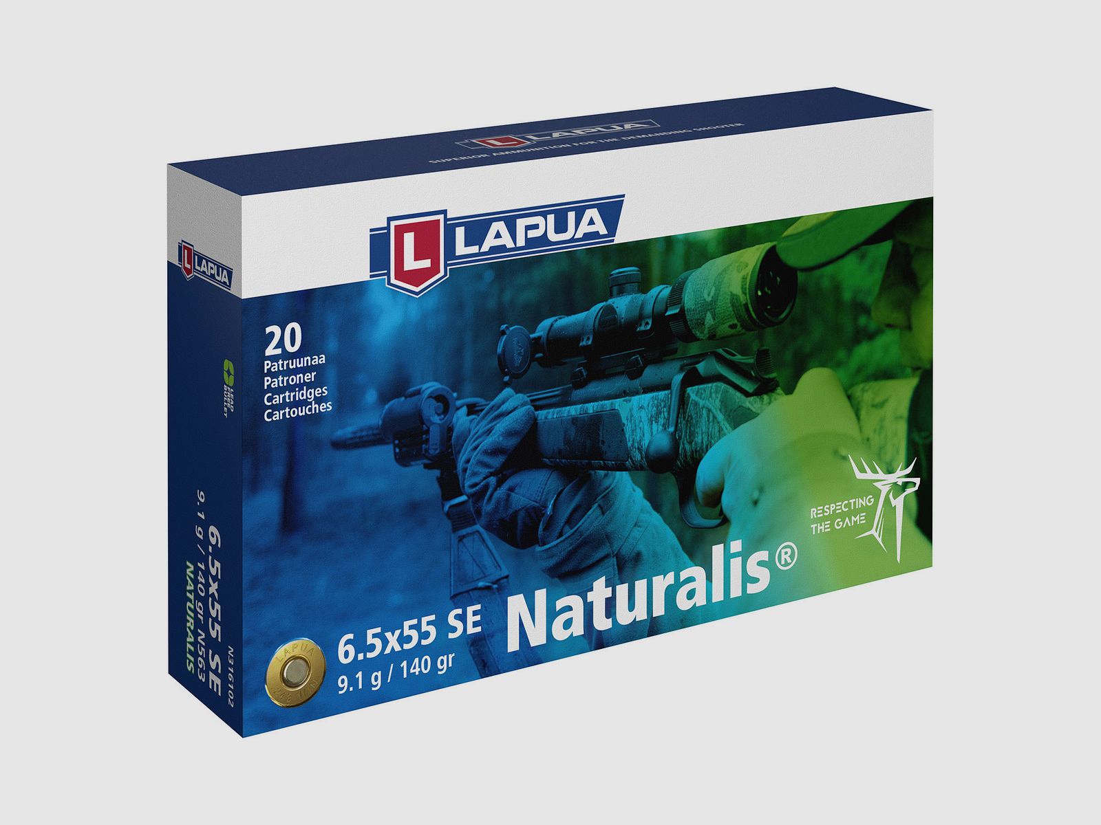 Lapua 6,5x55SE Naturalis 9,1g Bleifreie Büchsenpatronen
