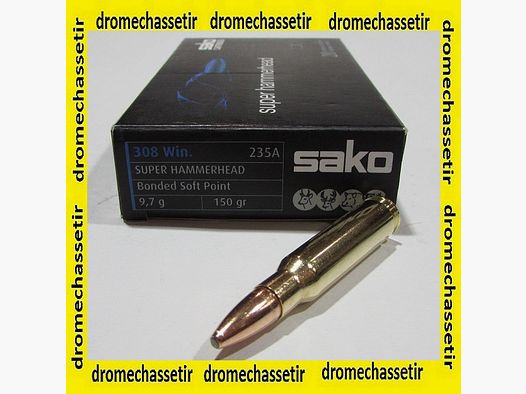 Box mit 20 Patronen .308 Winchester Sako Super Hammerhead 150 grains