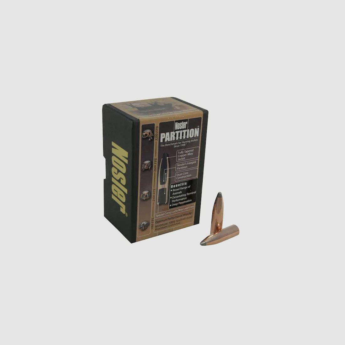 Nosler Geschoss Partition .338/.338 250GR Spitzer 50 Stück