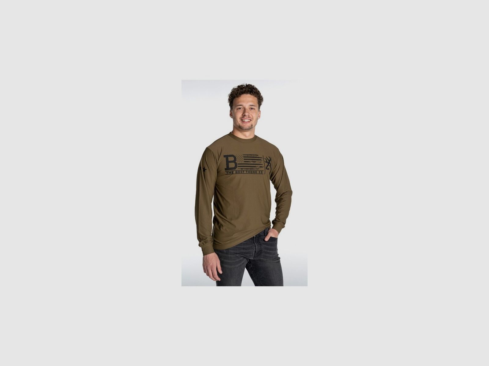 Shirt met lange mouwen, Browning, Teamspirit, legergroen, L, afbeelding 4 van 4