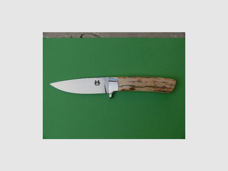Handgefertigtes Jagdmesser, Stahl CPM 420V, Griffmaterial aus Mammutelfenbein