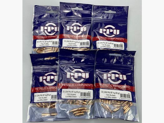 PPU Proiettili 22 (.224) FMJ BT 4g (62 gr) 600 pezzi