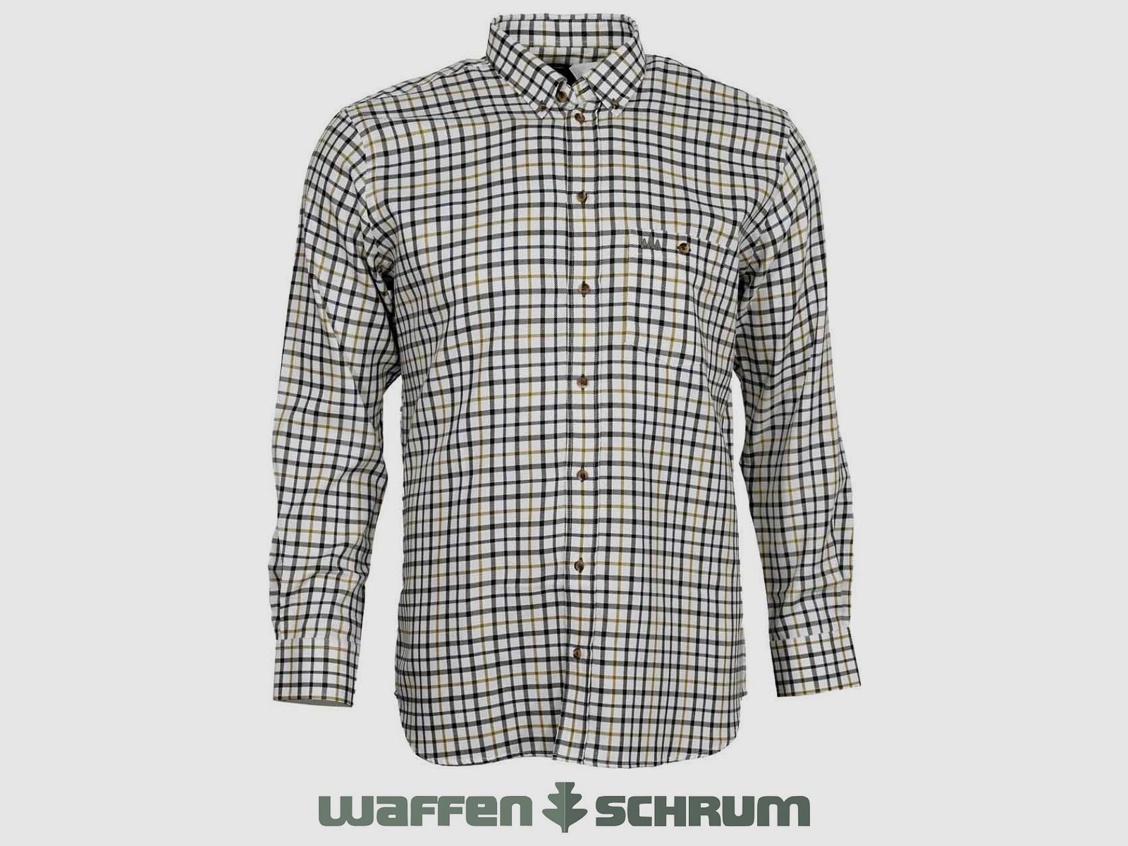 Foresta Twillhemd Modern oliv mit blau/weiß