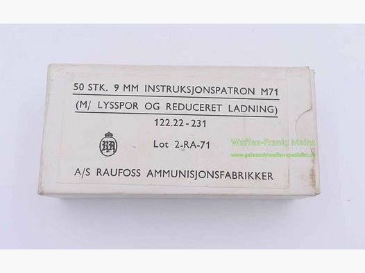 Raufoss Ammunisjonsfabrikker Pistolenmunition 9mmLuger/Parabellum/9x19