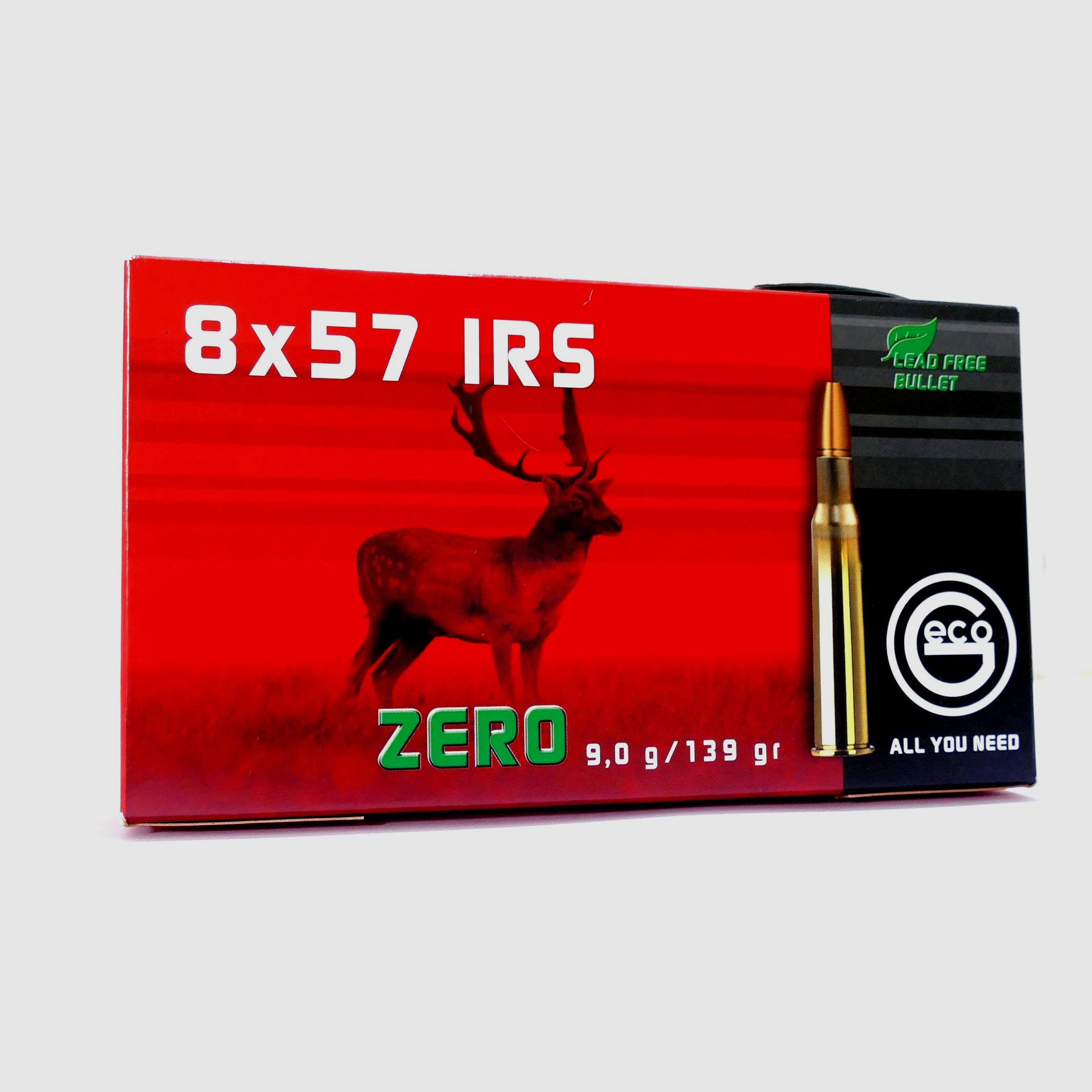 Geco 8x57 IRS Zero 9,0g/139gr Büchsenpatronen Bleifrei