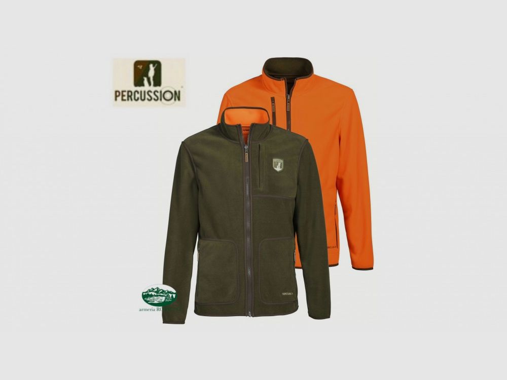 PERCUSSION Finland Reversible Fleece Sweater Green/Orange 15268