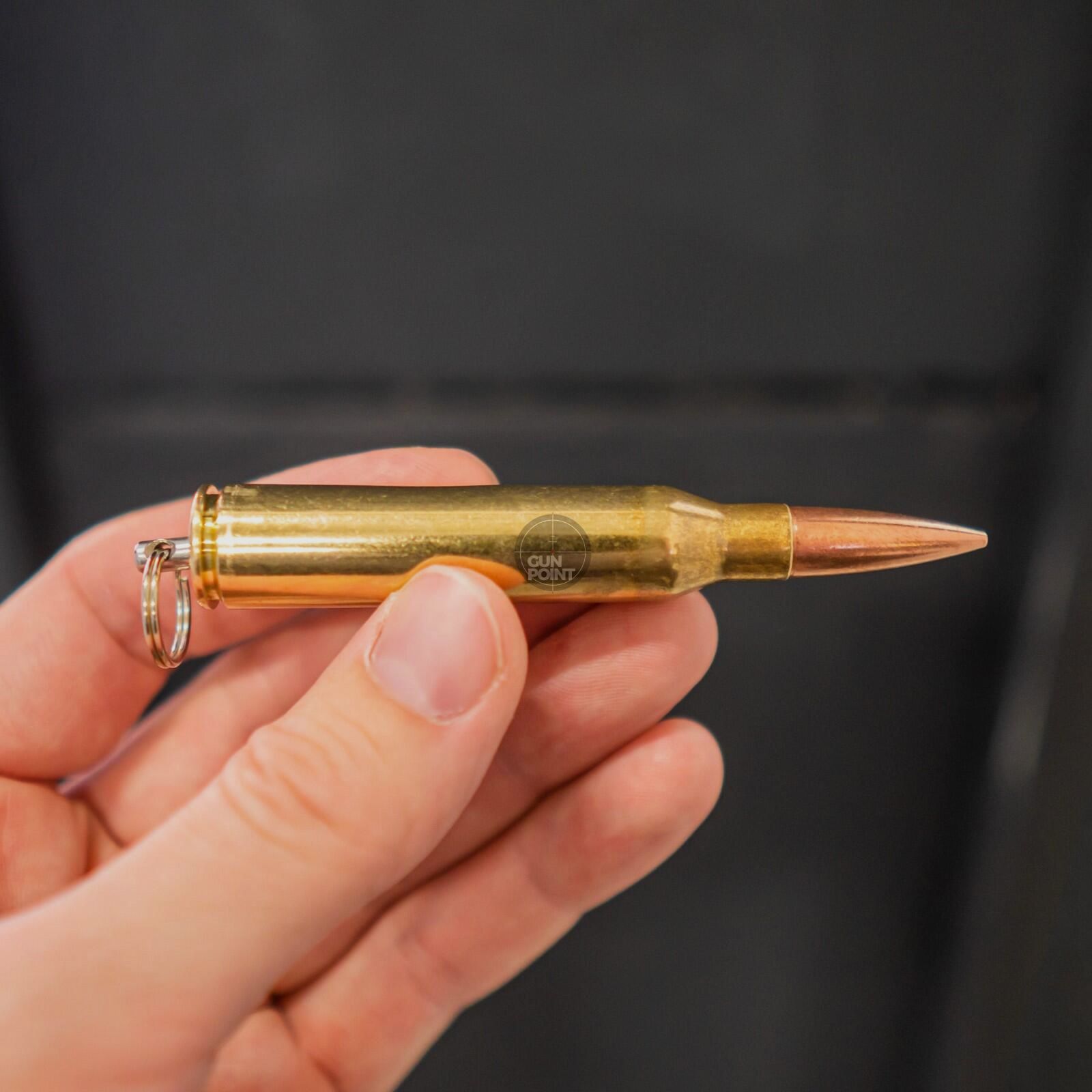 BULLET KEYCHAIN .338 Lapua Magnum Vollmantel Kupfer