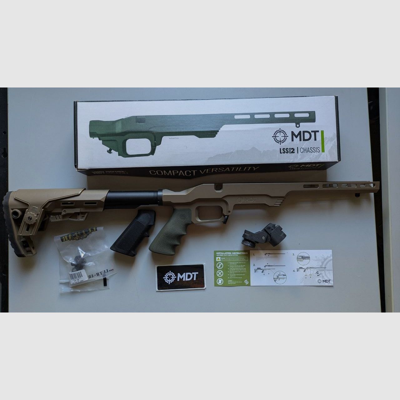 MDT LSS Gen 2 Chassis Ruger American SA RH FDE + Buffer Tube + GTS Scout Stock FDE + Grip – optional with Folding Stock Adapter, image 2 of 5