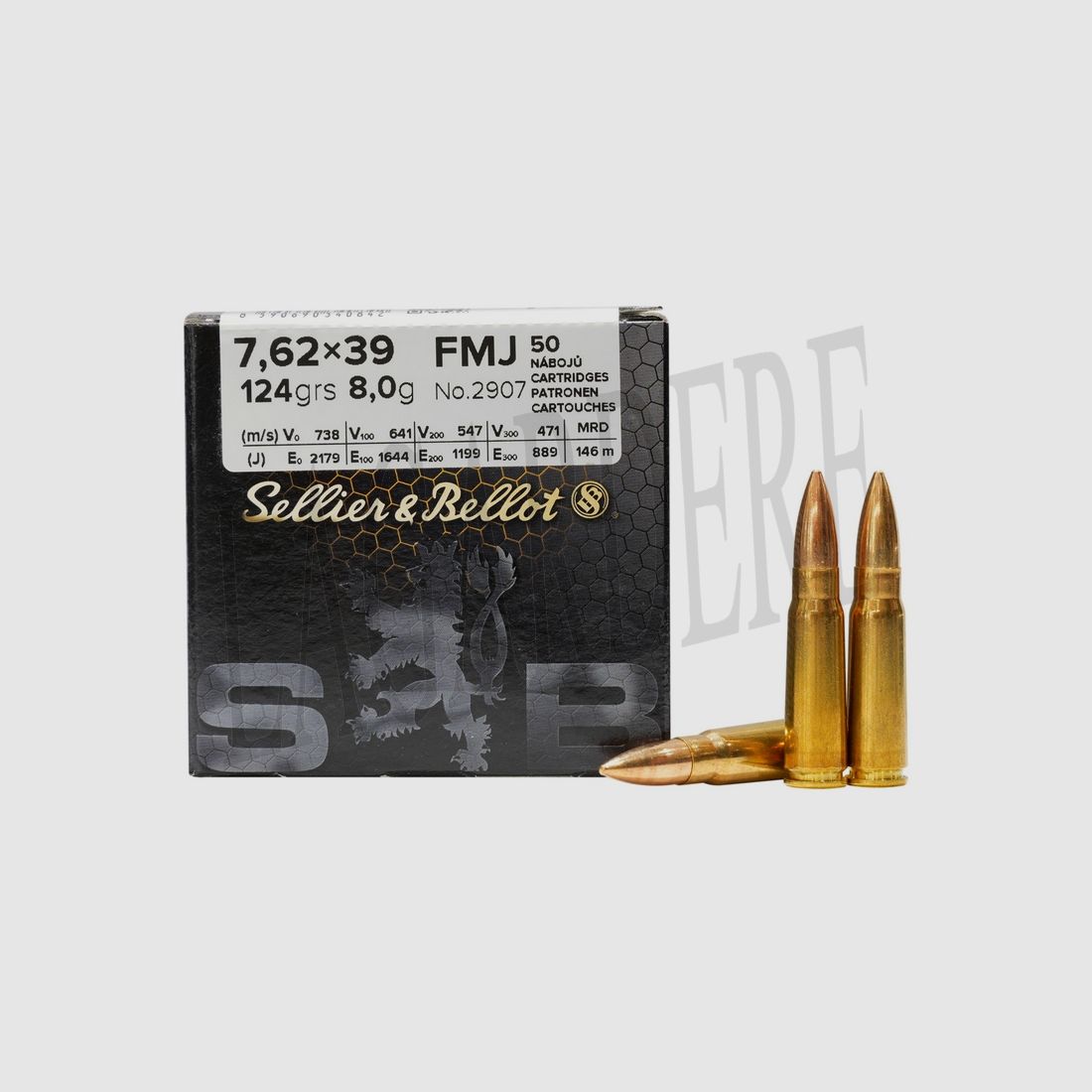 SELLIER&BELLOT FMJ 123 GRS (Patrone mit Geschoss)