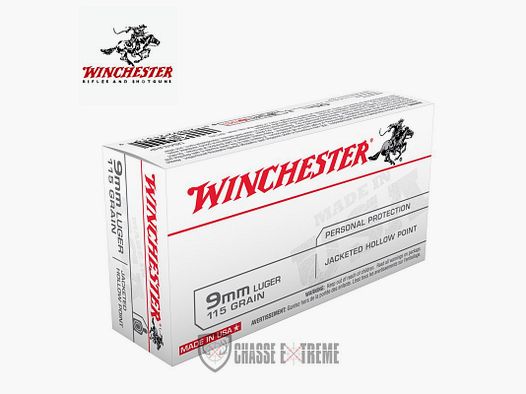 50 Munitions WINCHESTER cal 9mm Luger 115gr JHP