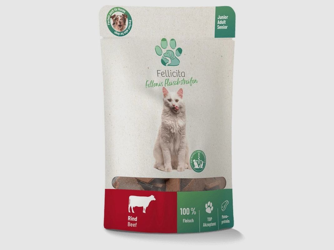 Fellicita Cat Snack Fellonis Fleischstreifen Rind 8x50g