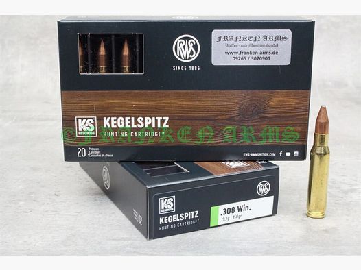 RWS Kegelspitz .308 Win. 150gr. 9,7g 20 Stück Staffelpreise