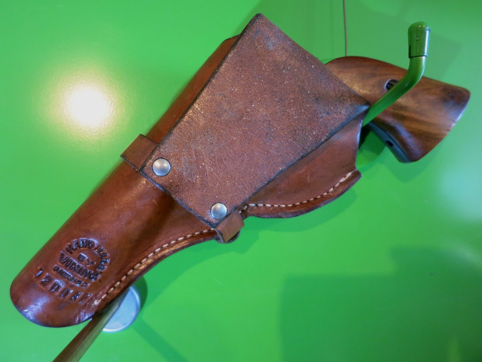 Belt holster revolver, leather hand-stitched, for pocket revolver, Viking/Mexico #16-