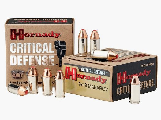 Hornady Critical Defense 9x18 Makarov 90GR FTX 25 nabojów