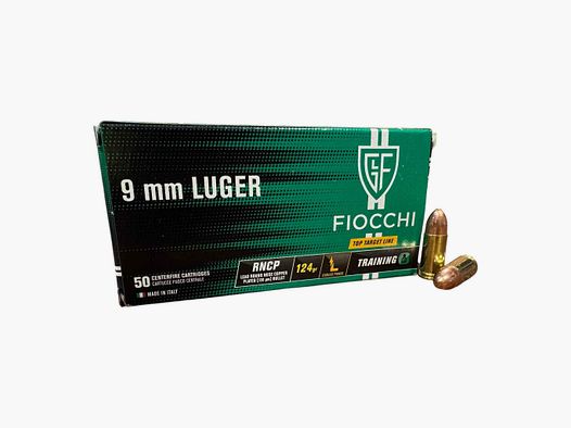 FIOCCHI MUNITIE KAL.9x19 RNCP 124 GR. KOGELS