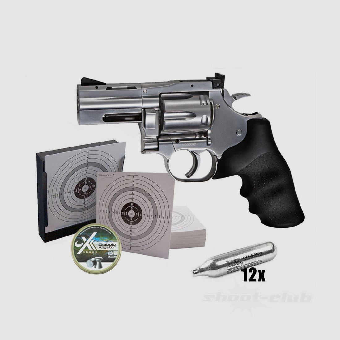 ASG	 Dan Wesson 715, 2,5 Zoll 4,5mm Diabolo Silber Set