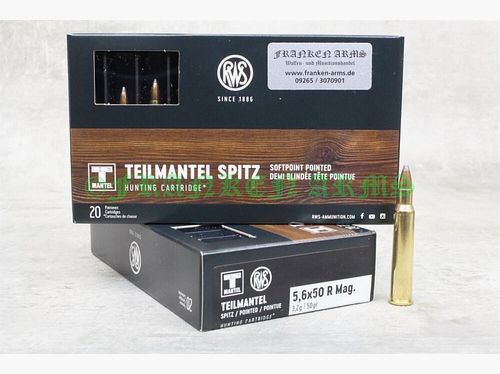 RWS partial jacket 5.6x50R Magnum 50gr. 3.2g 20 pieces tiered prices