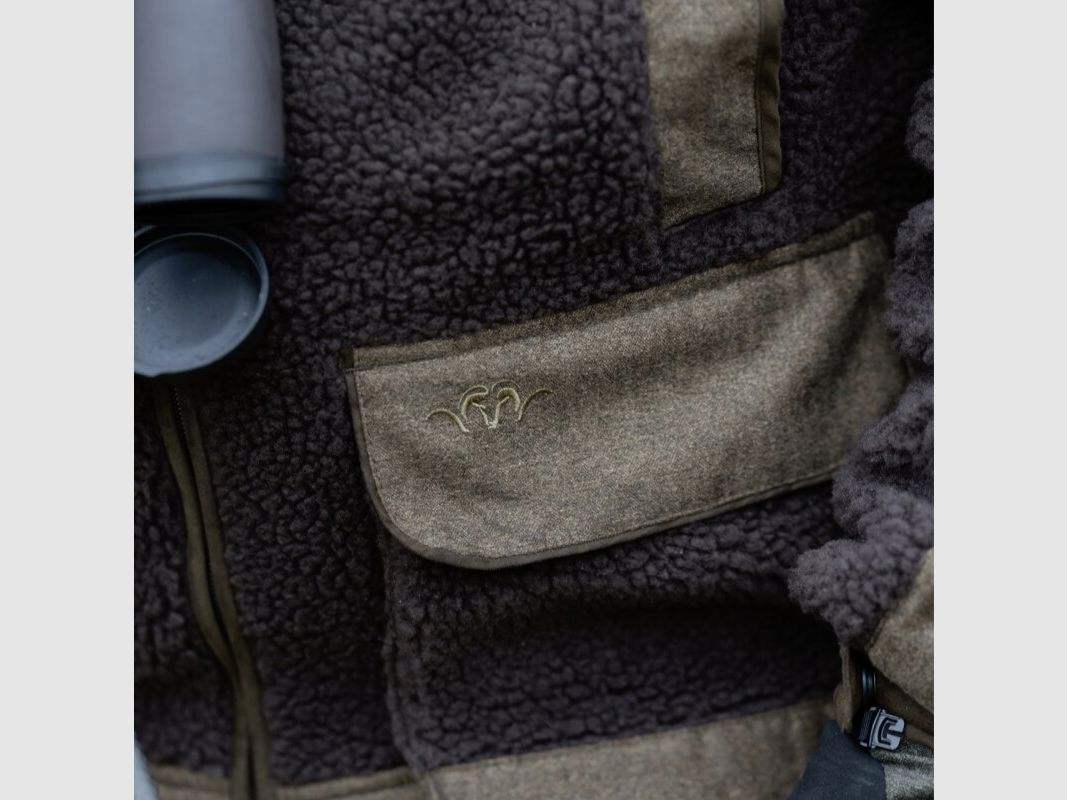 Blaser Sherpa Fleece Jacke dunkelbraun