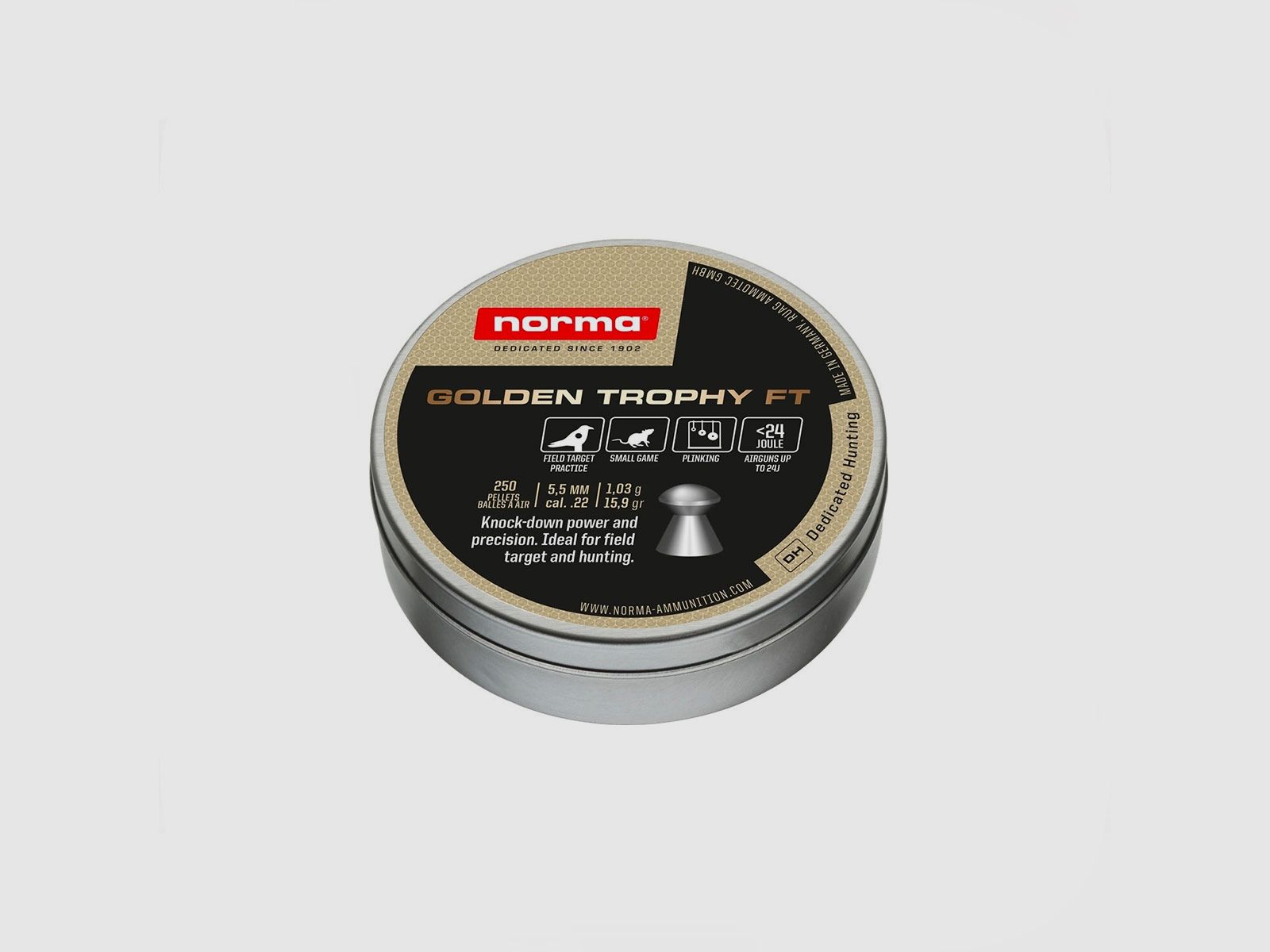 NORMA – GOLDEN TROPHY FT Kal. 5,5mm / .22 – 1,03g / 15,9gr (250Stück)
