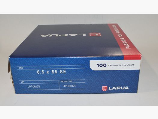 Boite 100 douilles LAPUA cal 6.5×55 suedois
