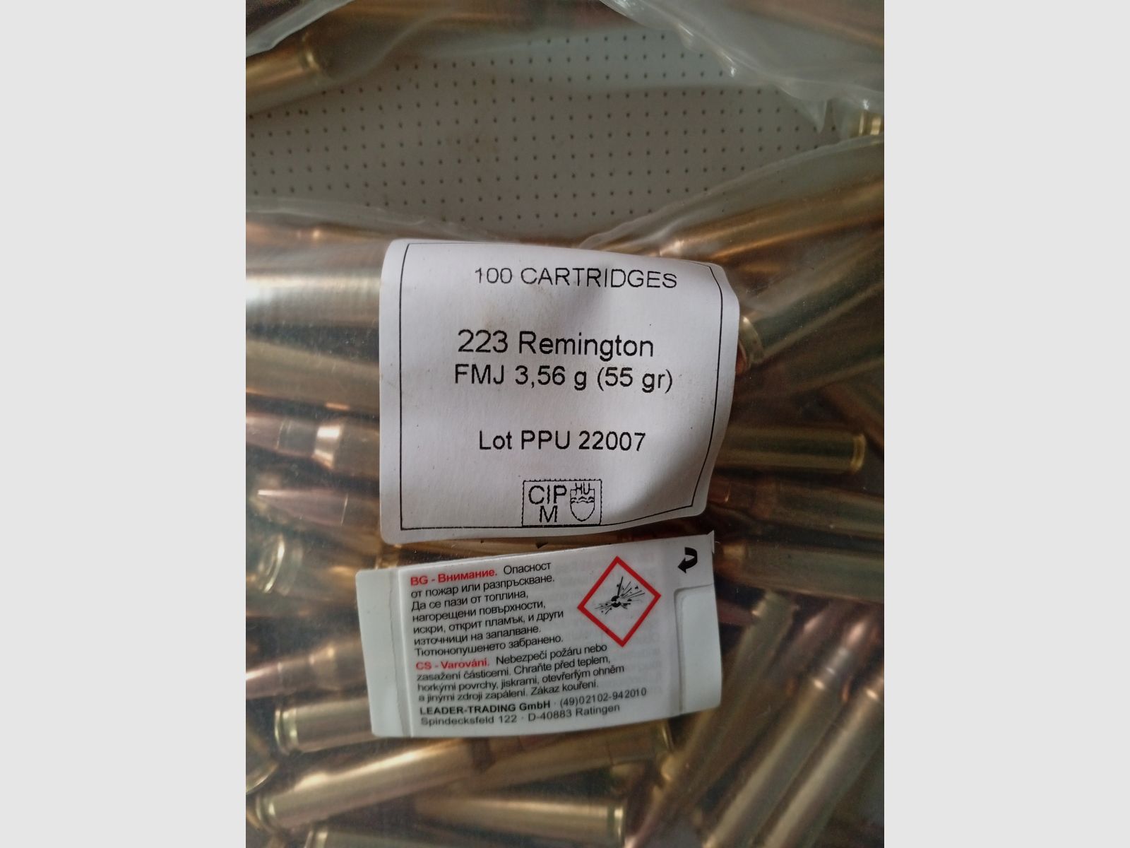 PPU .223REM. 55grs. Confezione Bulk da 100 pezzi