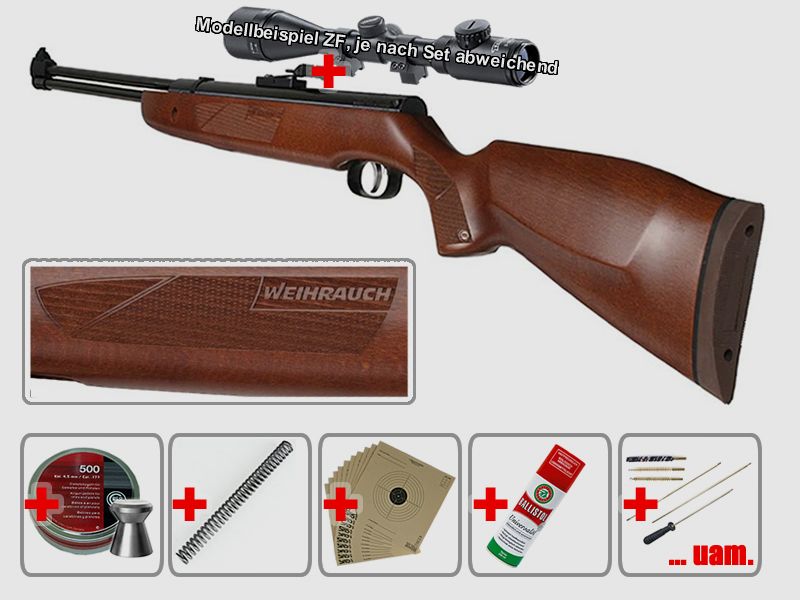 Luftgewehr WEIHRAUCH HW 57, gr. SPAR-Set, ZF Walther 4x32, Kal. 4,5 mm (P18)