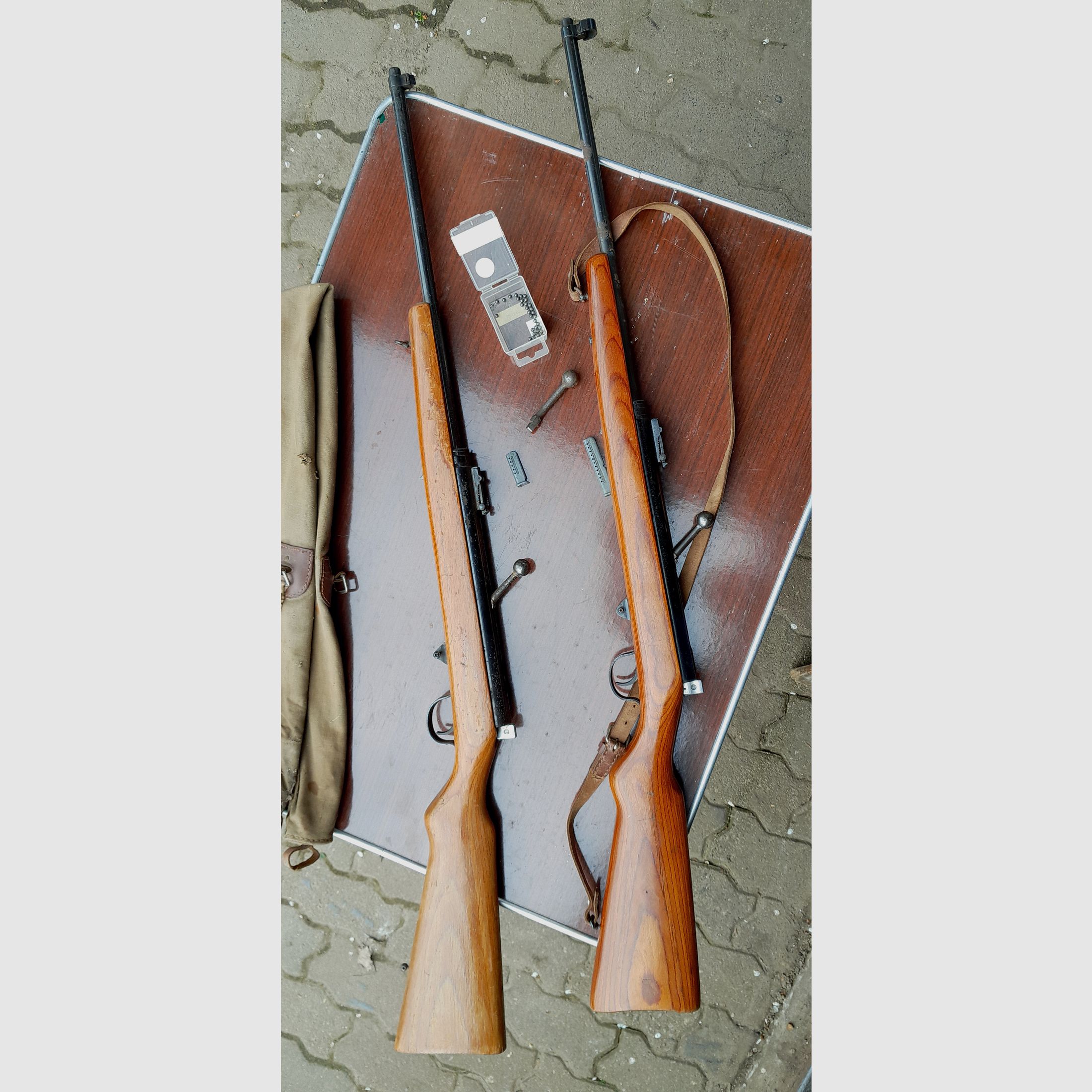 Attic find: 2 x Haenel 49a lot (ready to shoot including 6-round and 12-round magazine, rarities lever, front sight protection and accessories)