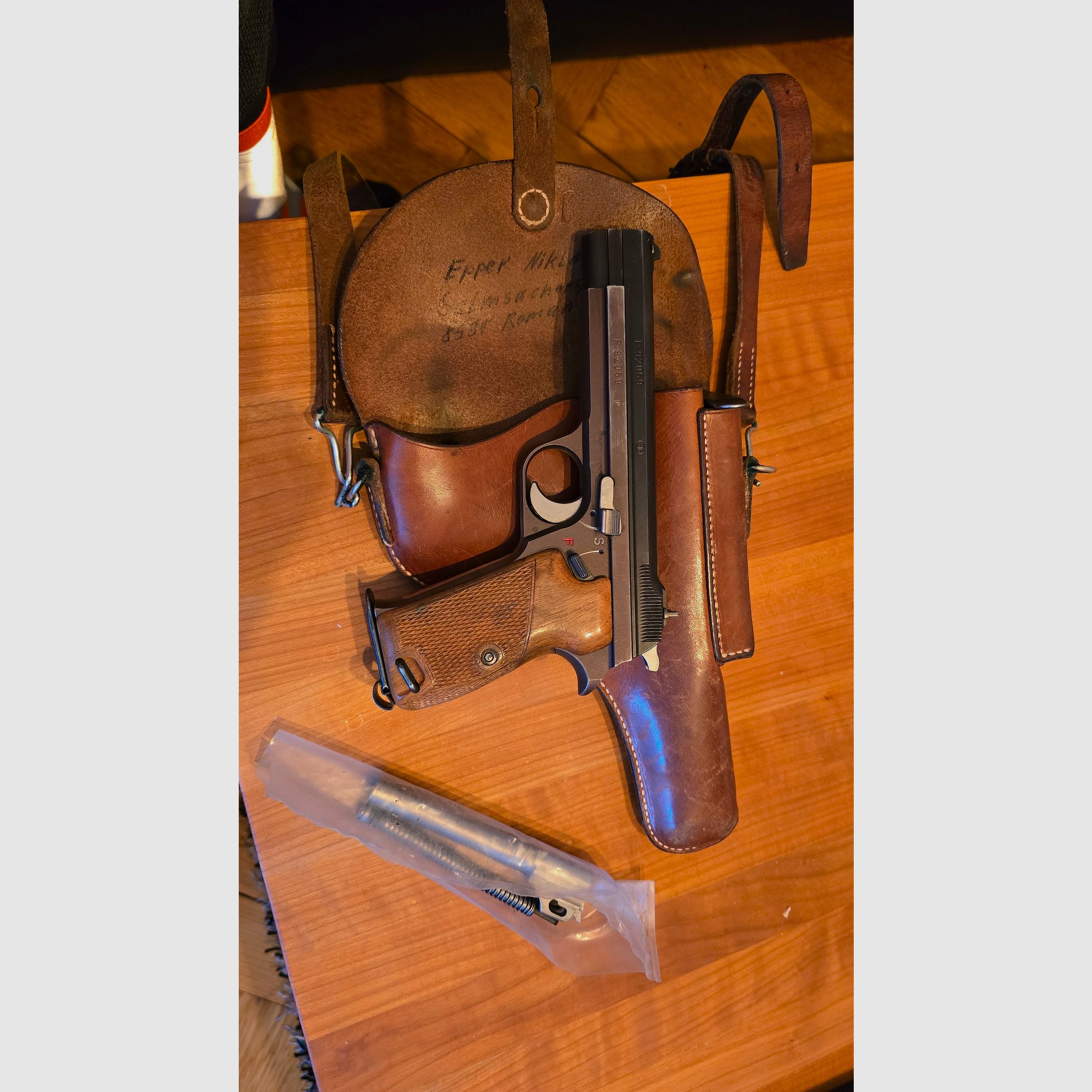 <SIG P210-2 matching number | 9mm + 7.65 interchangeable barrel | Top condition | Collector's item