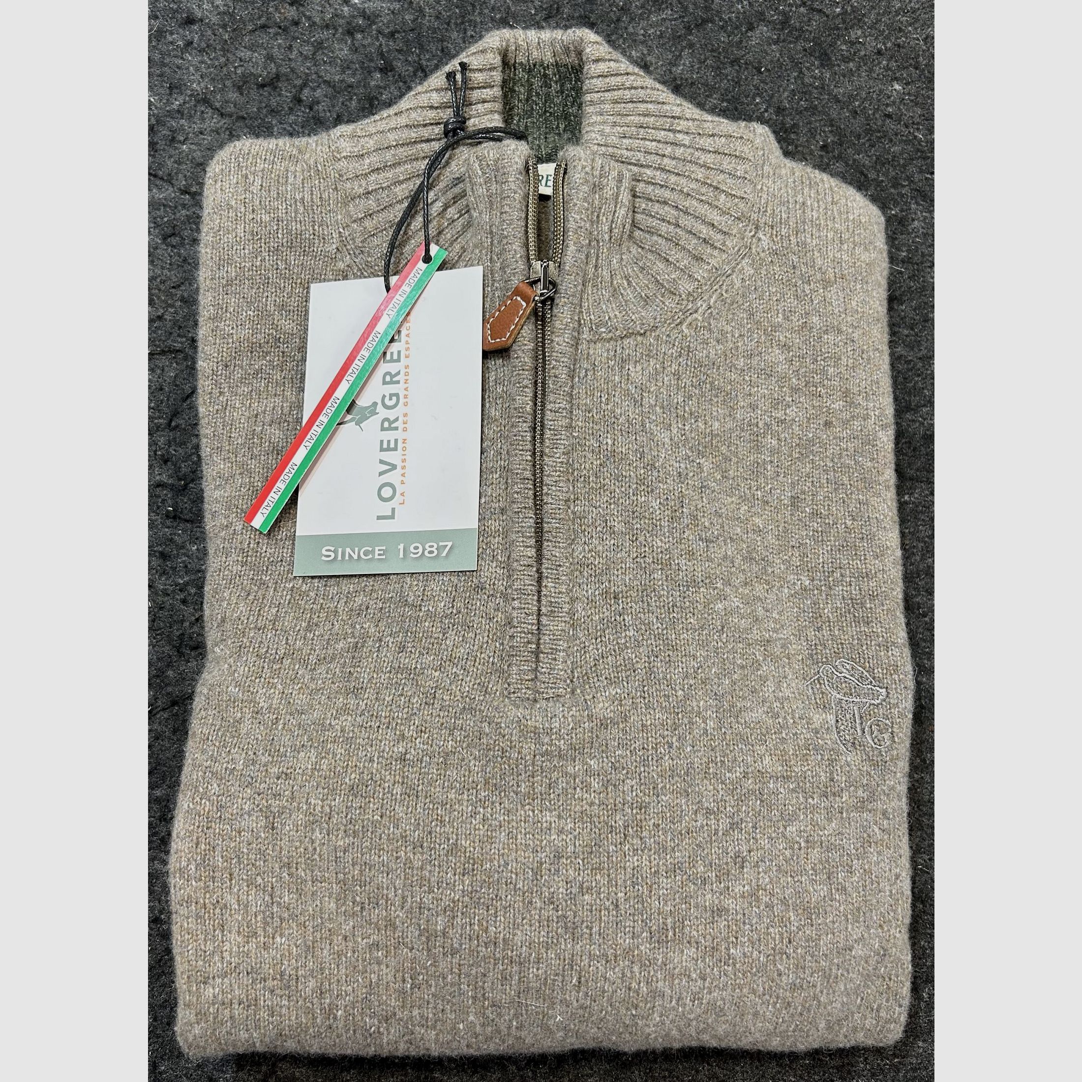 PULL EN LAINE LOVERGREEN COL ZIPPE CHATAIGNE – taille M