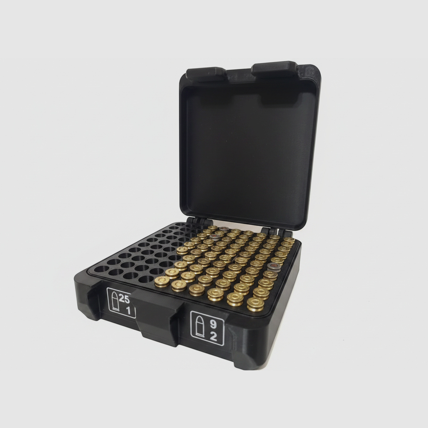 Filamelt skrzynka na amunicję / 9x19mm Para - Luger / 'Składana / zatrzaskowa pokrywa' / skrzynka na naboje, skrzynka na amunicję