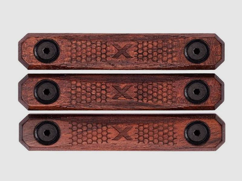 WOOX M-LOK Holz-Railcover Gen2 CHECKERED 3er SET, 2 Slots (2 M-LOK Langlöcher)