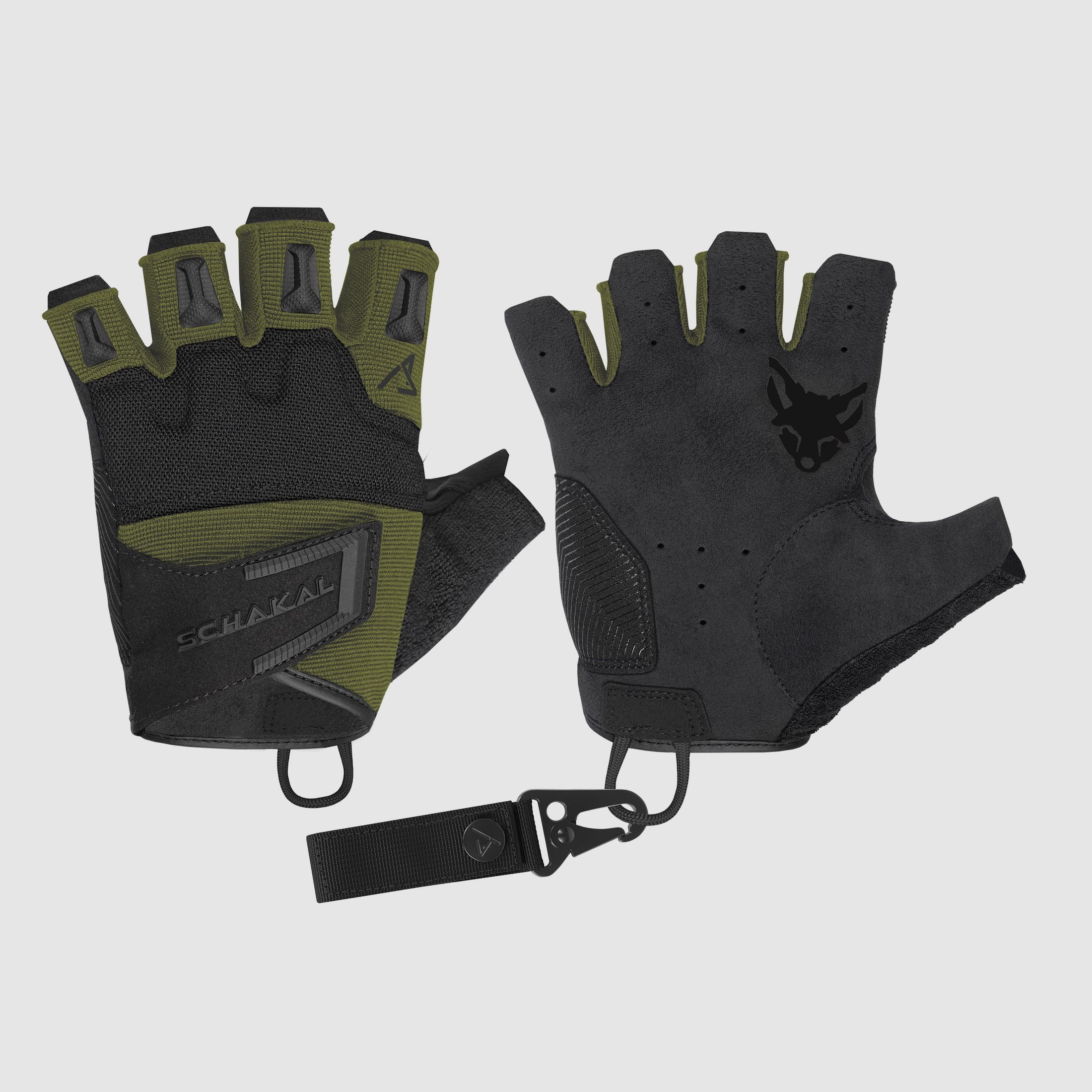 Rękawiczki taktyczne ACE Schakal Outdoor kolor Oliwkowy bezpalcowe, zdjęcie 1 z 11