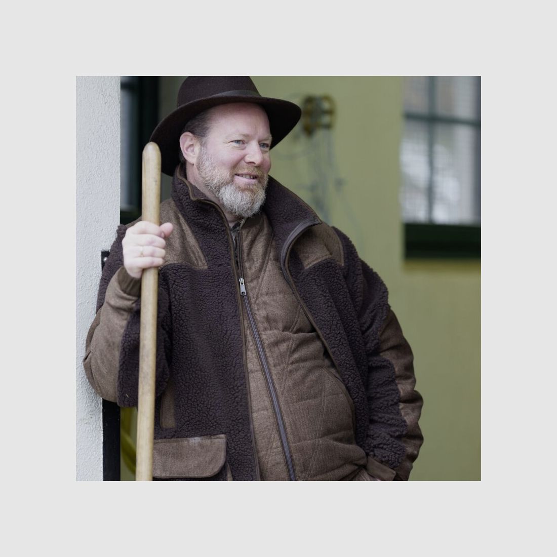 Blaser Sherpa Fleece Jacke dunkelbraun