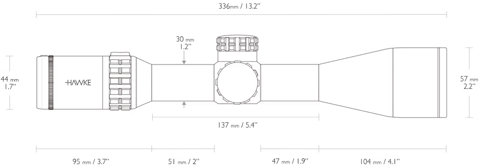 Hawke Frontier 3-15x50 SF, FFP, 30mm, IR FFP Mil Pro 1/10 Mrad (15X) lunette, image 4 sur 4