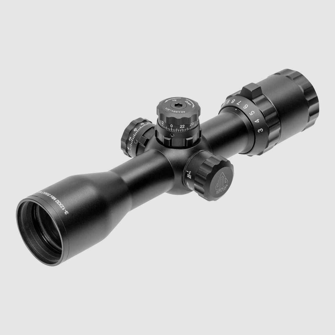 Mira UTG Bug Buster 3-12x32 con piezas de montaje Picatinny Mil-Dot